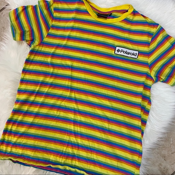 Polaroid Other - 🍄3 for$25 Polaroid | Rainbow Striped Logo Tee